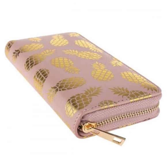 Pink gold metallic pineapple wallet - Picture 2 of 2